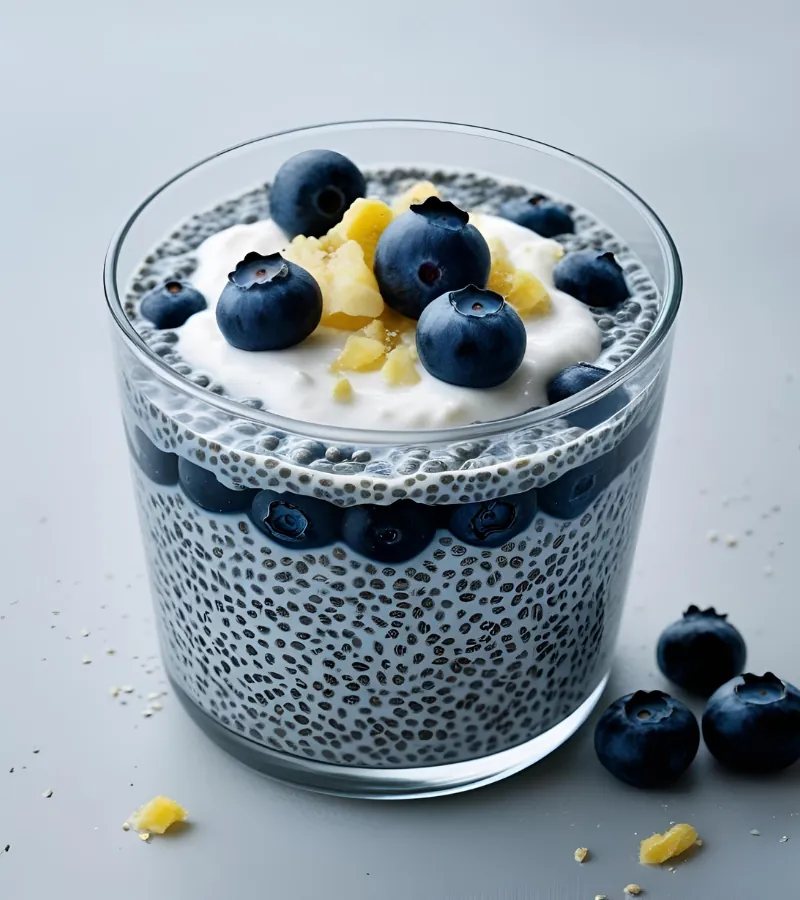 Pudding chia z borówkami i skyrem