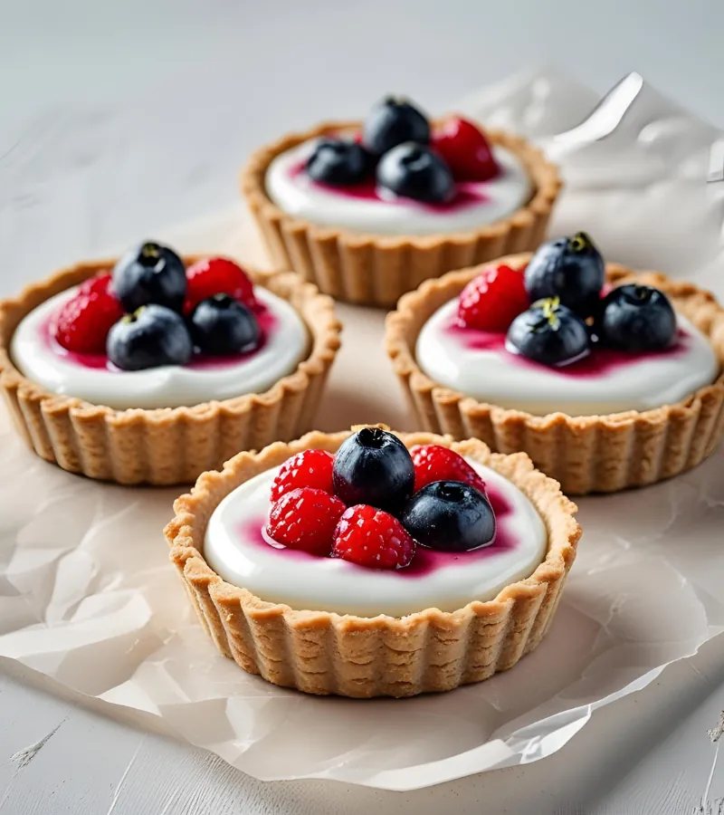 Mini tartaletki z kremem jogurtowym i owocami