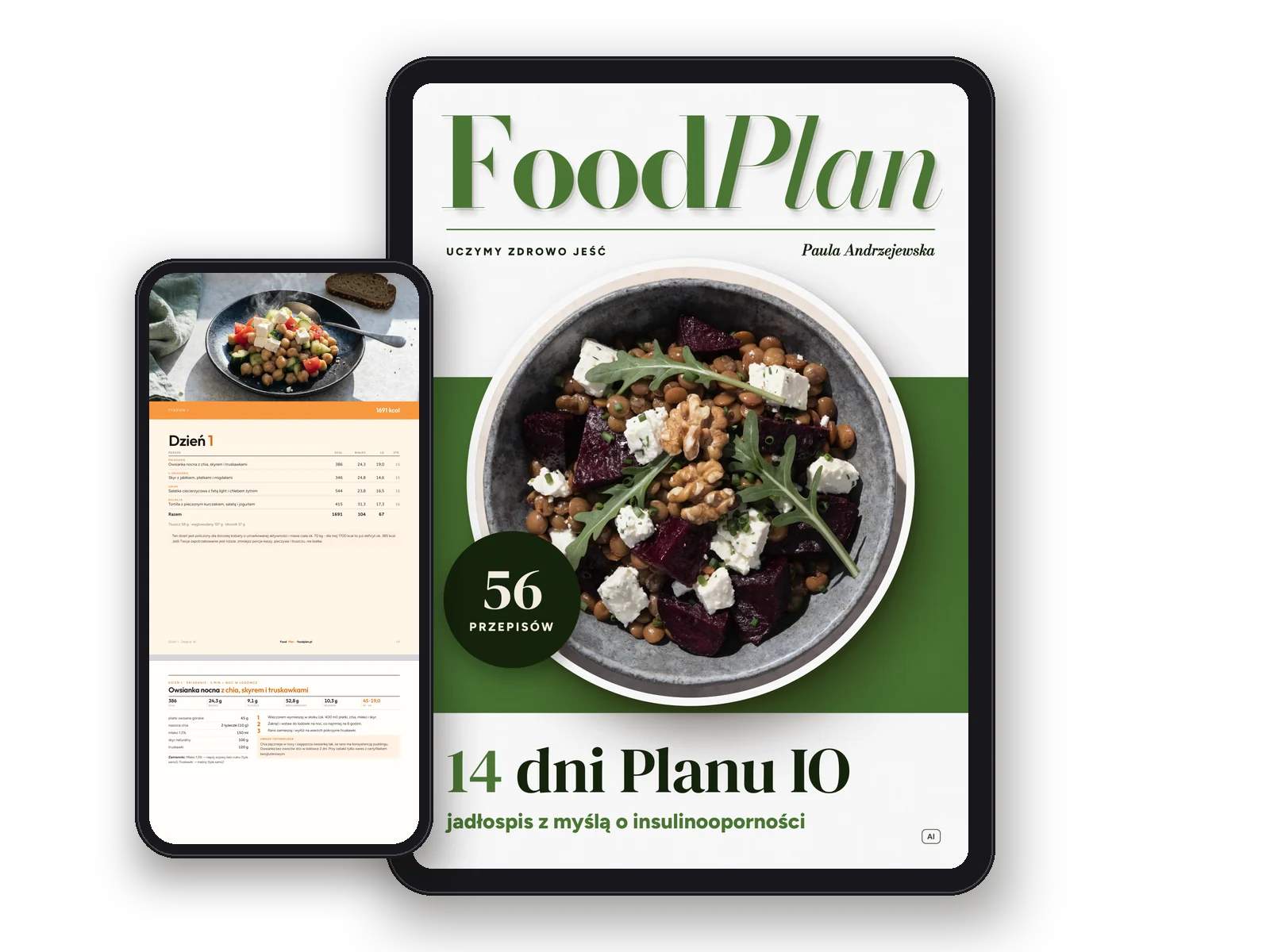 Ebook Plan IO w PDF na tablecie i telefonie: okładka i dzień 1
