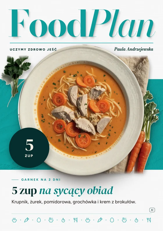 Okładka darmowego ebooka: 5 zup na sycący obiad