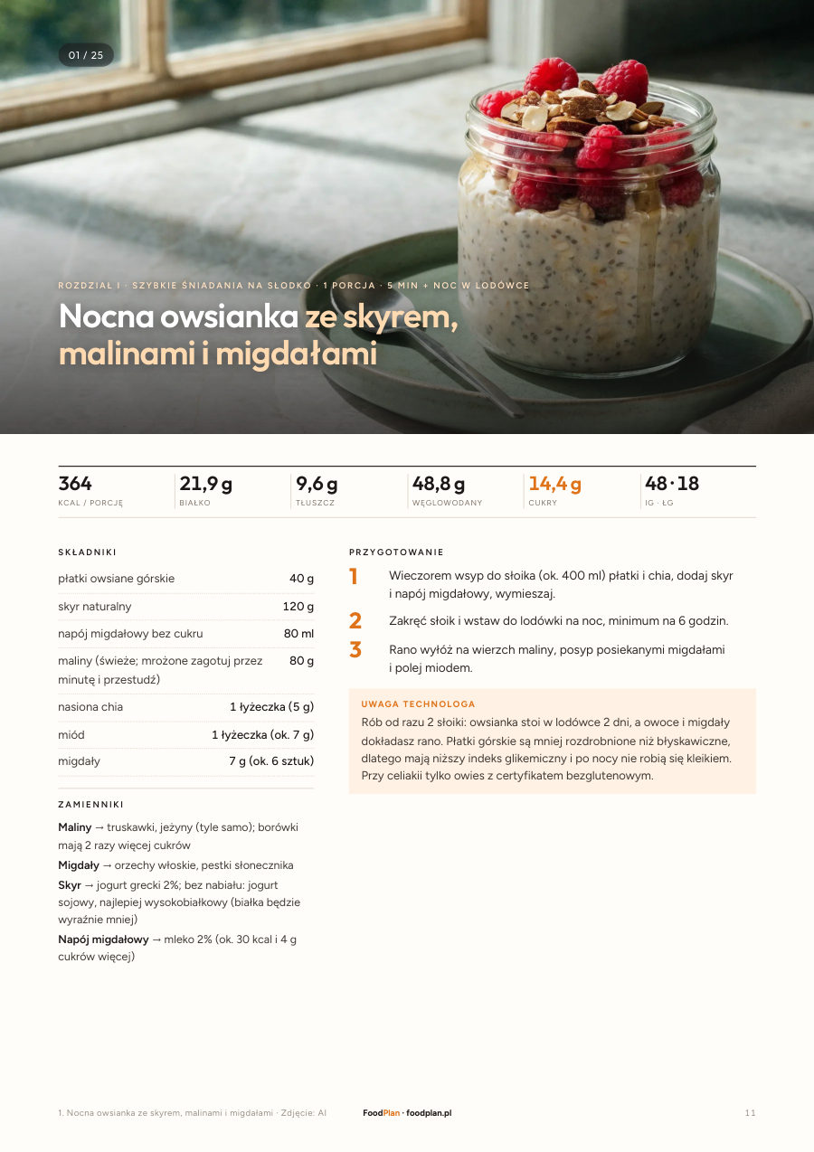 Strona 11 ebooka: 25 śniadań: nocna owsianka ze skyrem