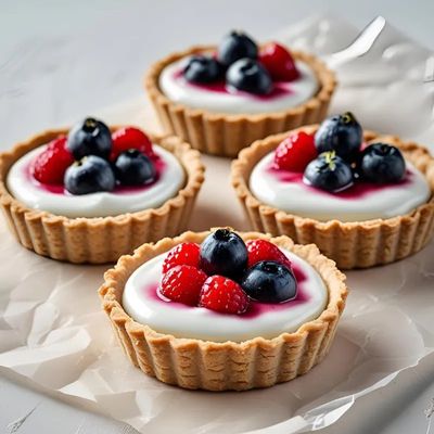 Mini tartaletki z kremem jogurtowym i owocami