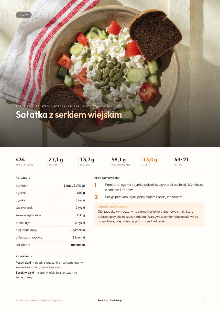 Strona 10 ebooka Kolacje do 500 kcal: Szprotki z sałatką i pieczywem